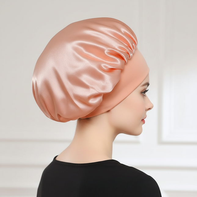 Newly Satin Night Hair Cap Women's Solid Sleeping Hat Sleep Care Bonnet Nightcap For Women Unisex Cap - gallery 1