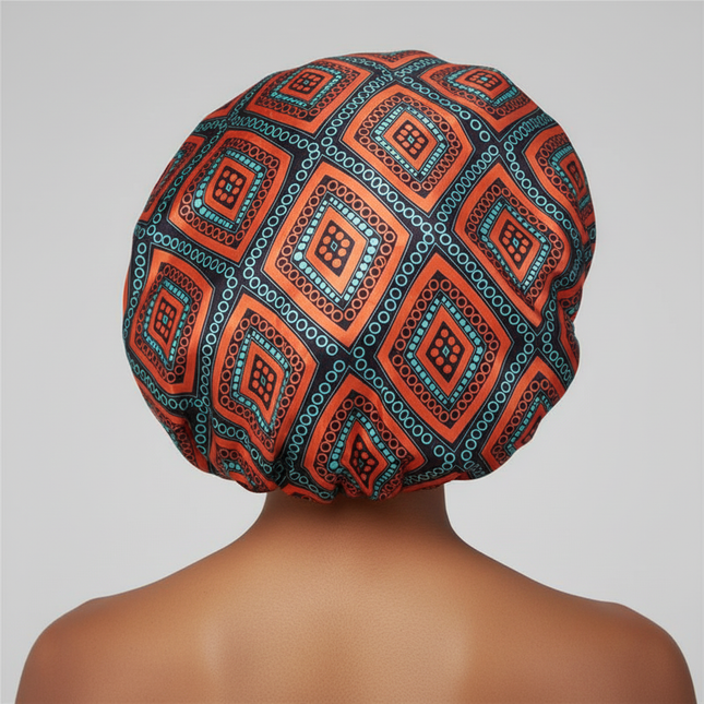 New Women's Extra Large Hair Cap For Sleeping African Printed Satin Cap Elastic Night Turban Artificial Silk Chemo Bonnet - gallery 1