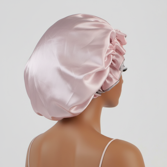 Double satin nightcap flanging wooden ear shower cap lace home hat Queen Lady Princess Hat - gallery 1