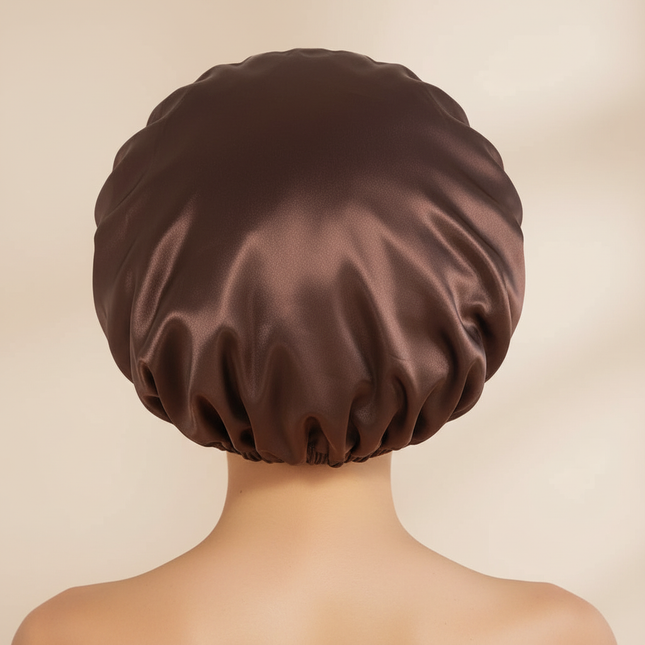 New Satin Wide Brim Nightcap Silky Bonnet Hair Wrap For Sleeping Sleep Cap With Elastic Soft Band Styling Cap Wash Face Nightcap - gallery 1