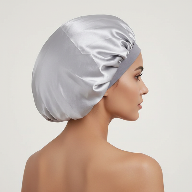 New Women Oversized Silky Hair Soft Elegant Bonnet Solid Color Satin Bonnet Sleeping Night Cap Elastic Shower Bath Hats - gallery 1