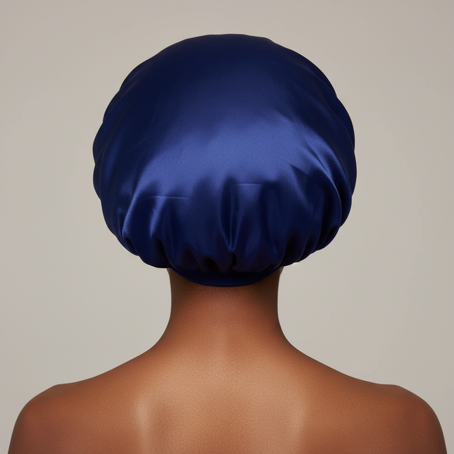 1pc Women's Solid Color Satin Wide-Brimmed Shower Cap, Suitable For Daily Use Silk Bonnet Satin Bonnet - gallery 1