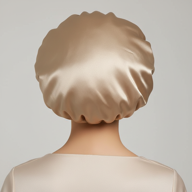 Women Satin Bonnet Solid Sleeping Hat Stretchy Tie Band Elastic Night Shower Cap Adjustable Hair Head Cover Bonnet for Women - gallery 1
