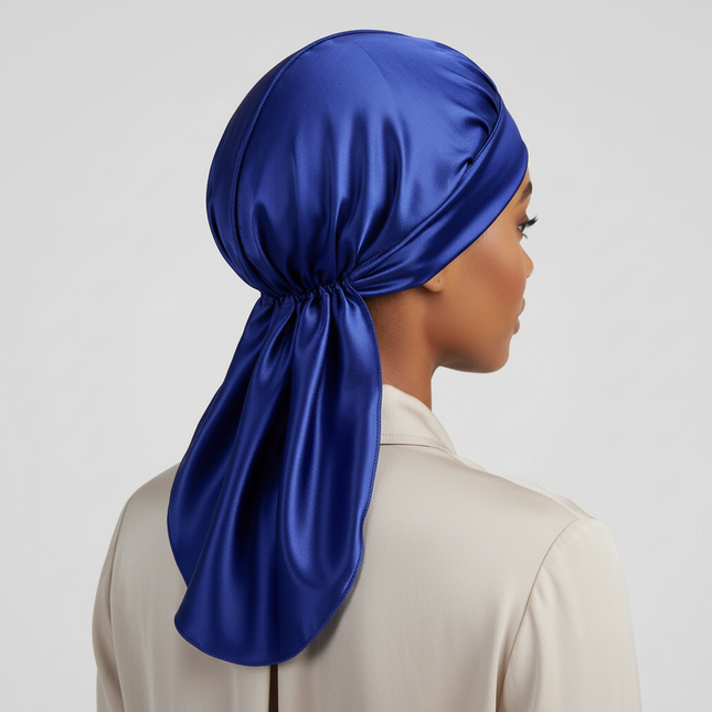 Men's Silk Durag Bonnet Bandana Silky Du Rag Doo Rag Long Tail Waves Cap - gallery 1