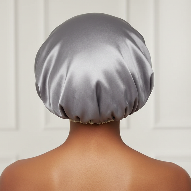 25cm Double Layer Waterproof Bath Hat Satin Cloth Shower Cap Round Dot Shower Hair Cover Women Supplies Hair Salon Bathing Caps - gallery 1