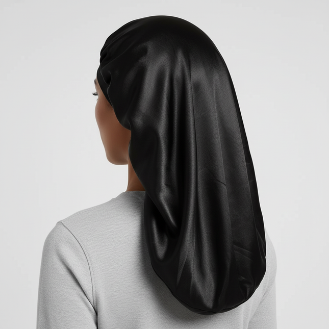 1pc Long Silky Sleep Bonnet For Straight Curly Hair, Extra Large Hair Bonnets For Dreadlock And Braids, Satin Sleeping Caps Nigh - gallery 1
