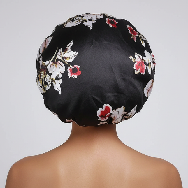 New Women's Extra Large Hair Cap For Sleeping African Printed Satin Cap Elastic Night Turban Artificial Silk Chemo Bonnet - gallery 1
