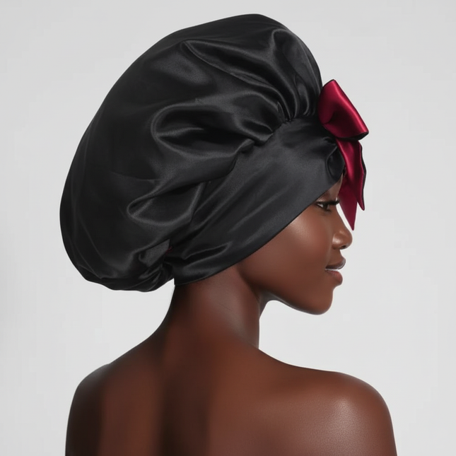 Double Layer Satin BonnetLarge Satin Bonnet Bonnet Hair Bonnet for Sleeping, Reusable Adjusting Hair Care Wrap Cap Sleep Caps Fo - gallery 1