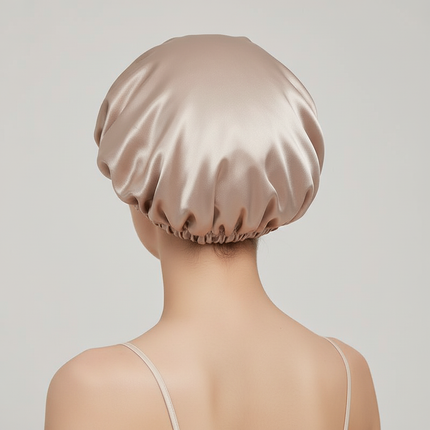 Double Layer Shower Cap Women Waterproof Thickened Reusable Oil Proof Kitchen Hair Cover Bonnet Satin Hair Bonnet for Sleeping - gallery 1
