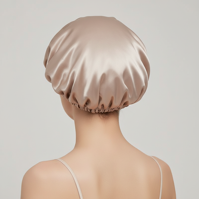 Double Layer Shower Cap Women Waterproof Thickened Reusable Oil Proof Kitchen Hair Cover Bonnet Satin Hair Bonnet for Sleeping - gallery 1
