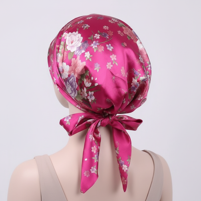 Women Silk Satin Cap Night Sleep Cap Hair Bonnet Hat Head Cover Satin Turban Headscarf Adjustable Ladies Long Hair Care Bonnet - gallery 1