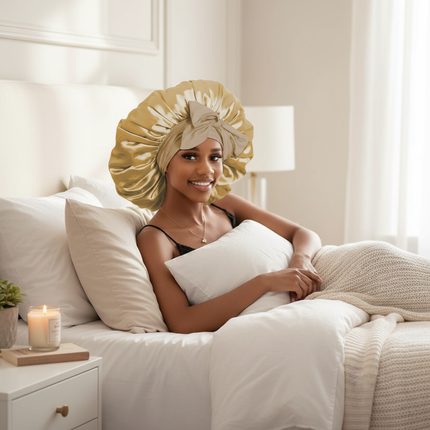 Satin Bonnet Bonnet Adjustable Bonne For Sleeping Hair Bonnet With Tie Band Bonnets For Women Men - gallery 2