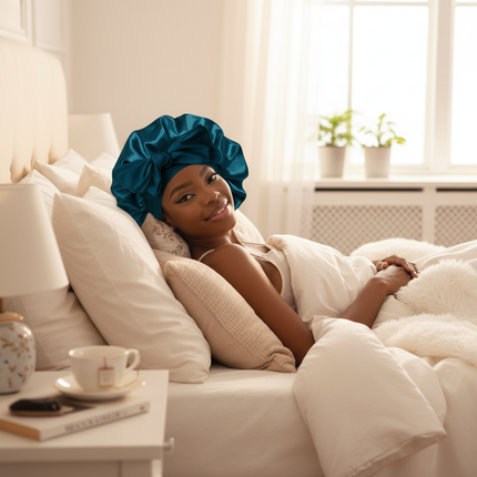 Satin Bonnet Silk Bonnet Adjustable Bonne For Sleeping Hair Bonnet With Tie Band Bonnets For Women Men - gallery 2