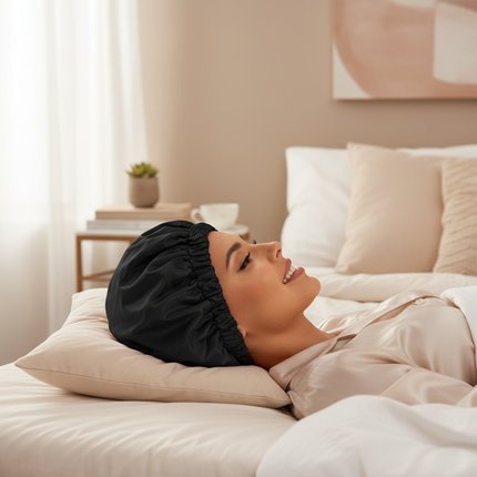 Women's Fashion Bonnet Soft Double Layer Button Adjustable Hair Hat for Daily Home Comfortable Sleep Hat Shower Caps - gallery 2