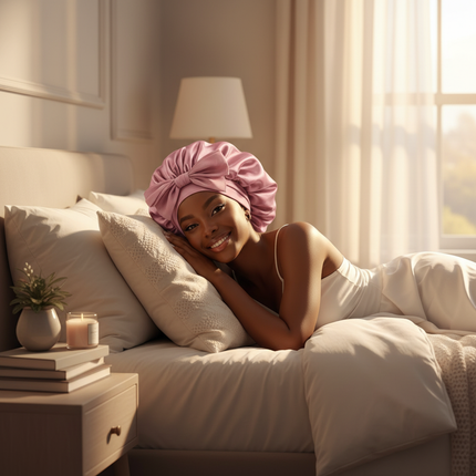 New Women Satin Solid Sleeping Hat with Stretchy Tie Band Elastic Night Shower Cap Adjustable Hair Head Cover Bonnet turban - gallery 2