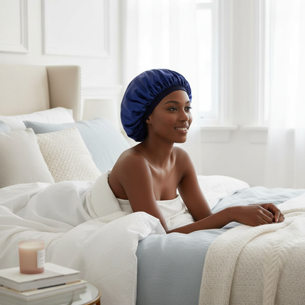 New Women Oversized Silky Hair Soft Elegant Bonnet Solid Color Satin Bonnet Sleeping Night Cap Elastic Shower Bath Hats - gallery 2