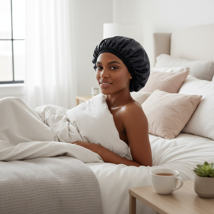 New Women Oversized Silky Hair Soft Elegant Bonnet Solid Color Satin Bonnet Sleeping Night Cap Elastic Shower Bath Hats - gallery 2