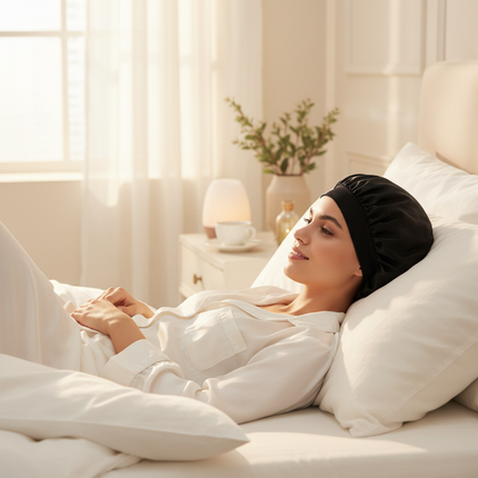 Satin Wide-brimmed Nightcap Styling Silk Headband for Sleeping Nightcap with Elasticated Floppy Band Cap Hair Shower Cap - gallery 2