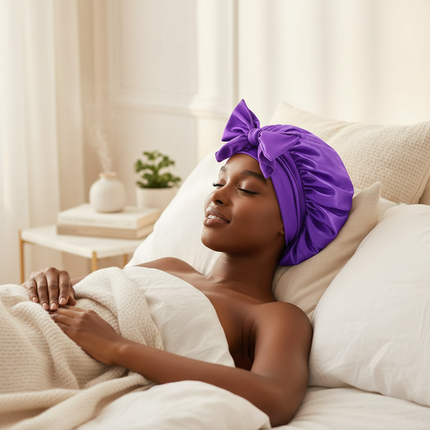 New Satin Sleeping Cap for Women Solid Wide Band Stretch Head Tie Silky Bonnet Edge Wrap Nightcap Hair Care Shower Head Cover - gallery 2