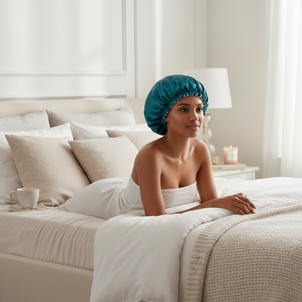 Adjustable Women Satin Sleeping Hat Ladies Fashion Elastic Hair Cap Breathable Nightcap Hair Bonnet Hat Bathroom Shower Cap - gallery 2