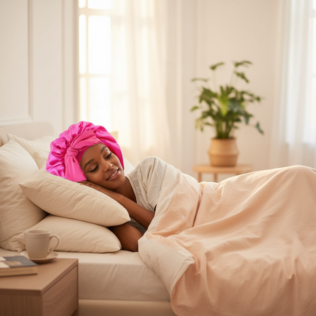 New Satin Sleeping Cap for Women Solid Wide Band Stretch Head Tie Silky Bonnet Edge Wrap Nightcap Hair Care Shower Head Cover - gallery 2