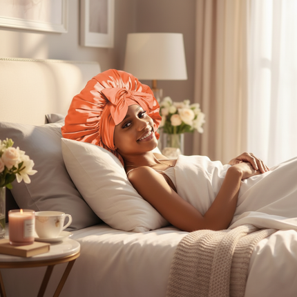Satin Bonnet Bonnet Adjustable Bonne For Sleeping Hair Bonnet With Tie Band Bonnets For Women Men - gallery 2