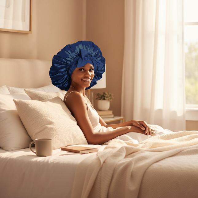 Satin Bonnet Bonnet Adjustable Bonne For Sleeping Hair Bonnet With Tie Band Bonnets For Women Men - gallery 2