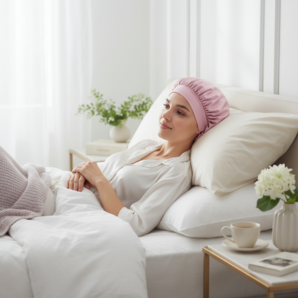 Satin Wide-brimmed Nightcap Styling Silk Headband for Sleeping Nightcap with Elasticated Floppy Band Cap Hair Shower Cap - gallery 2