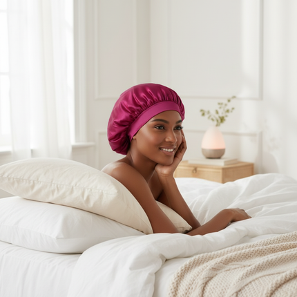 Satin Wide-brimmed Nightcap Styling Silk Headband for Sleeping Nightcap with Elasticated Floppy Band Cap Hair Shower Cap - gallery 2
