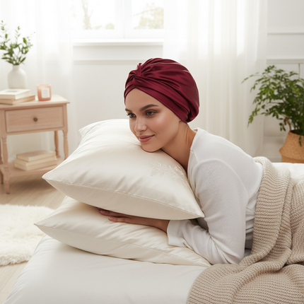 Women Satin Solid Sleeping Hat Double Layered Night Sleep Cap For Women Shower Caps Waterproof Sleeping Hair Bonnets Cap - gallery 2
