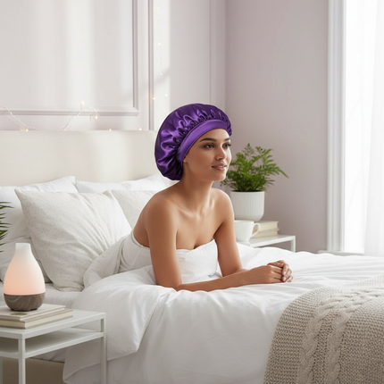 Satin Wide-brimmed Nightcap Styling Silk Headband for Sleeping Nightcap with Elasticated Floppy Band Cap Hair Shower Cap - gallery 2
