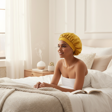 Satin Wide-brimmed Nightcap Styling Silk Headband for Sleeping Nightcap with Elasticated Floppy Band Cap Hair Shower Cap - gallery 2