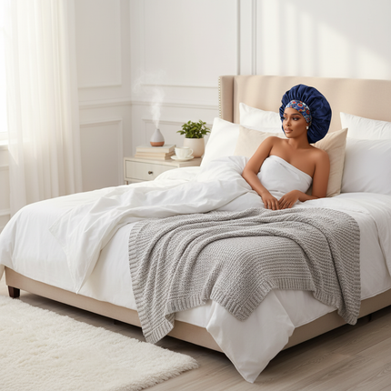 Women's Satin Sleep Cap, High Density Bonnet, Breathable Design, Elastic Wide Band, Soft Fabric - gallery 2