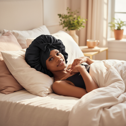 Satin Bonnet Bonnet Adjustable Bonne For Sleeping Hair Bonnet With Tie Band Bonnets For Women Men - gallery 2