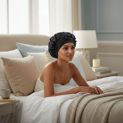 Satin Sleeping Cap Milk Silk Night Sleeping Bonnet Shredded Milk Caps Head Tie Band Bonnet Edge Wrap Protect Curly Braid Hair - gallery 2