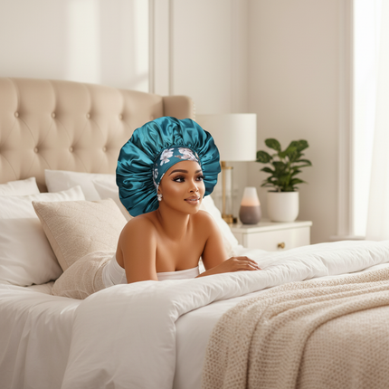 Women's Satin Sleep Cap, High Density Bonnet, Breathable Design, Elastic Wide Band, Soft Fabric - gallery 2