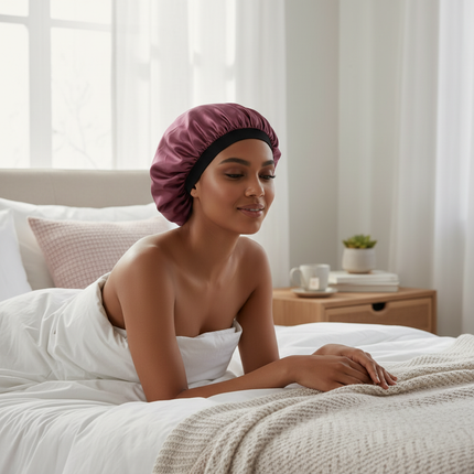 Silky Long Bonnet For Sleeping Solid Color Night Cap For Women Hair Care Tools For Sleeping In Overnight - gallery 2