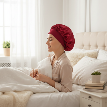 Newly Satin Night Hair Cap Women's Solid Sleeping Hat Sleep Care Bonnet Nightcap For Women Unisex Cap - gallery 2