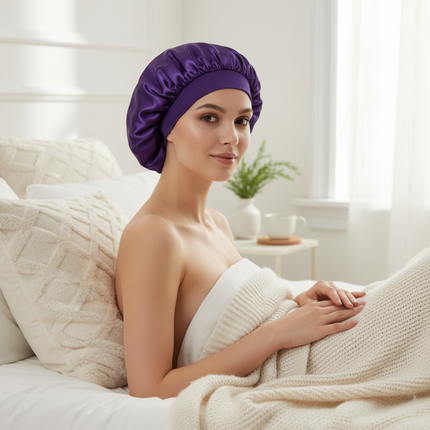 Hair Bonnet For Sleeping Women Wide Brim Sleep Cap Hair Bonnet For Curly Hair Showercap Children Men - gallery 2