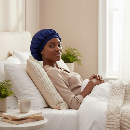 1pc Women's Solid Color Satin Wide-Brimmed Shower Cap, Suitable For Daily Use Silk Bonnet Satin Bonnet - gallery 2