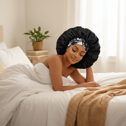 Women's Satin Sleep Cap, High Density Bonnet, Breathable Design, Elastic Wide Band, Soft Fabric - gallery 2