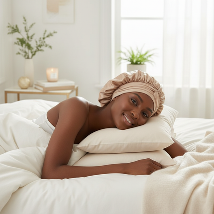 Satin Sleeping Cap Milk Silk Night Sleeping Bonnet Shredded Milk Caps Head Tie Band Bonnet Edge Wrap Protect Curly Braid Hair - gallery 2