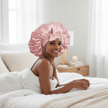 Satin Bonnet Bonnet Adjustable Bonne For Sleeping Hair Bonnet With Tie Band Bonnets For Women Men - gallery 2