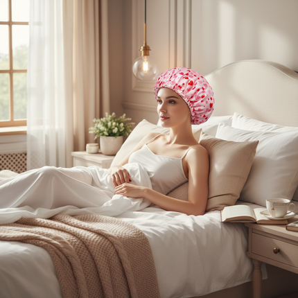3 in 1 Women Waterproof Shower Cap Adjustable Polyester Absorbent Ultra Fine Fiber Dry Hair Bath Cap Hair Bonnet for Sleeping - gallery 2