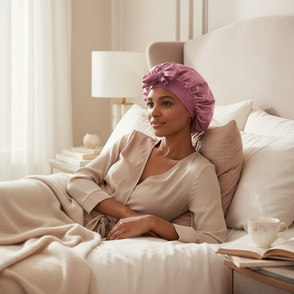 Satin Bonnet Silk Bonnet Adjustable Bonne For Sleeping Hair Bonnet With Tie Band Bonnets For Women Men - gallery 2