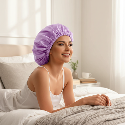 Satin Bonnet Silk Bonnet Hair Bonnet Sleeping Slouchy Beanie Hat Satin Sleep Cap Nightcap Bonnets For Women's Natural Curly Hair - gallery 2