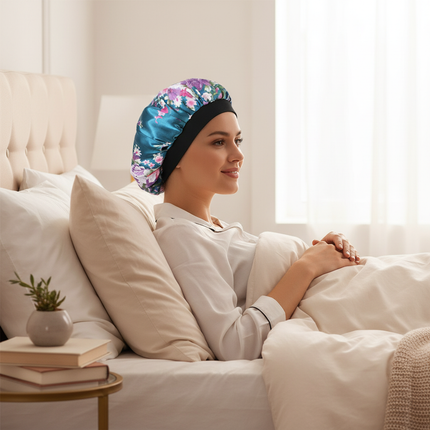 New Satin Hair Caps for Sleeping Women Bath Double Layer Headwear Cover Hat Curly Hair Styling Accessories Hair Cap for Sleeping - gallery 2