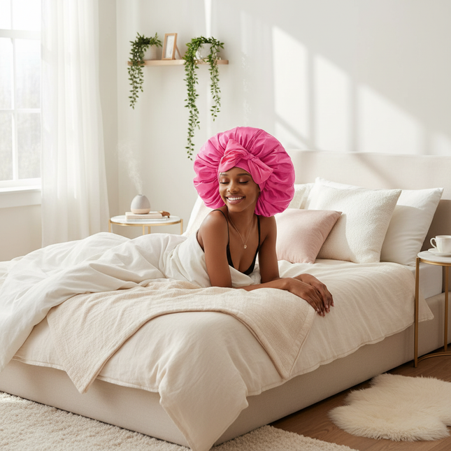 Satin Bonnet Bonnet Adjustable Bonne For Sleeping Hair Bonnet With Tie Band Bonnets For Women Men - gallery 2