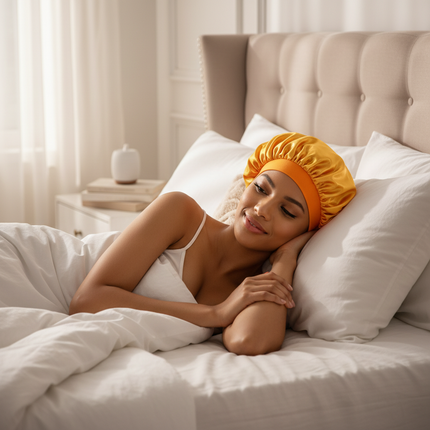 Unisex Imitation Silk Sleeping Hat Black Wine Navy Elastic Narrow Head Satin Bonnet Night Sleeping Shower Cap Hair Styling Tool - gallery 2