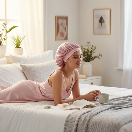 Satin Wide-brimmed Nightcap Styling Silk Headband for Sleeping Nightcap with Elasticated Floppy Band Cap Hair Shower Cap - gallery 2